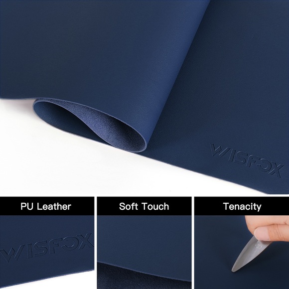 Mouse Pad, Desk Pad Protector, Office Desk Mat, Non-Slip PU Leather Desk Blotter - Picture 2 of 5